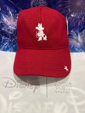 Disney X Love Your Melon Minnie Mouse Ball Cap Red Hat With Bag NWT